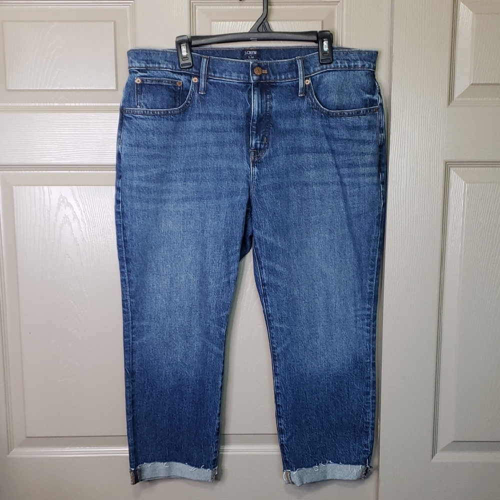 J.Crew Slim boyfriend Cropped Blue Denim Jeans Size 32P